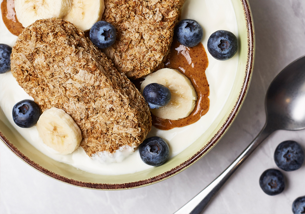 Bananen Heidelbeer Bowl Weetabix Cereals